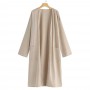 Women's X-Long Solid Trench Coats Korean Spring Autumn Pocket Long Sleeve Loose Cardigan Tops WDC7623