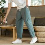 New Men's Cotton Linen Pants Male Casual Solid Color Breathable Loose Trousers Straight Pants M-5XL