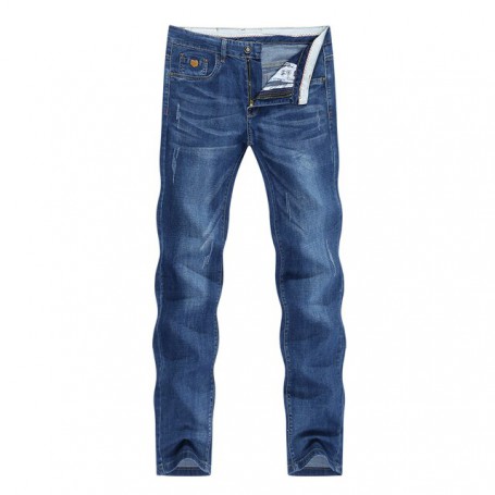 Jeans Men  Blue Slim Straight Denim Pants Casual Fashion Men's Trousers Full Length Cowboys Male Jeans Hombre