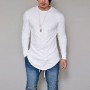 10 Colors Plus Size S-4XL 5XL  Fashion Casual Slim Elastic Soft Solid Long Sleeve Men T Shirts Male Fit Tops Tee