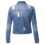 Denim Jackets Vintage Ripped Denim Jackets  Jean Coats Women's Single Breasted Slim Jacket Bomber Outerwear