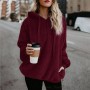 Women's Long Sleeve Fleece Hoodies Female Hooded Pullover Sweatshirt Warm Zipper Pocket Sweatshirt