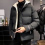 Jackets For Men  Hooded Parkas Casual Solid Fluffy Heavy Jackets Fashion Korean Streetwear Thick Warm Coats Man