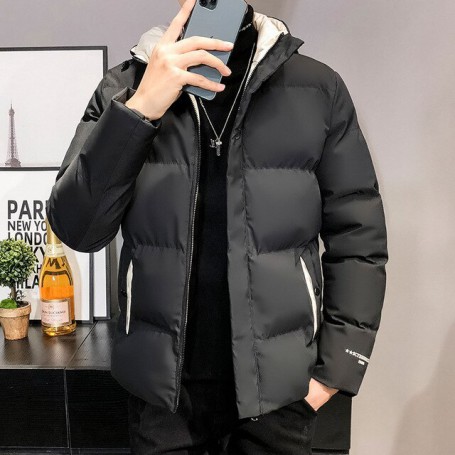 Jackets For Men  Hooded Parkas Casual Solid Fluffy Heavy Jackets Fashion Korean Streetwear Thick Warm Coats Man