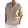 Men's long sleeved linen shirt, cotton and linen casual shirt, s-5xl top, brand new free shipping