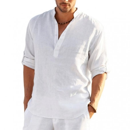 Men's long sleeved linen shirt, cotton and linen casual shirt, s-5xl top, brand new free shipping