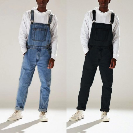 Denim Jumpsuit Tooling Denim Jeans Large Size New Summer Autumn men s one piece Jeans