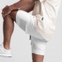 Summer New Quick Dry Men Sports Pants Fashion Double Layer 2 in 1 Casual Shorts Outdoor Streetwear GymsFitness Sports Pants
