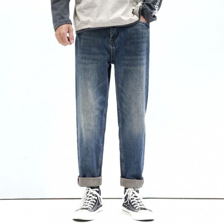 Baggy Jeans Men Pants Blue Loose Fit   Harem Pants Male Denim Trousers Style Streetwwear Man Oversize Jeans 42