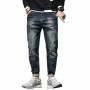 Mens Jeans Pants Fashion Pockets Desinger Loose fit Baggy Moto Jeans Men Stretch Retro Streetwear Relaxed Tapered Jeans 42