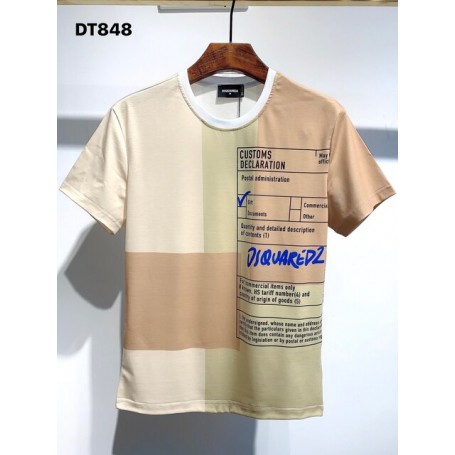 Dsquared2 Men's Cotton 100% Classic Big Letter Logo Simple Casual Fashion Trend Loose DSQ2 Round Neck T-Shirt Friend Gift DT848