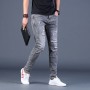 Jeans Men's Tattered Slim skinny Korean Trendy Fashion
