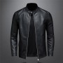 Jacket Men new style slim stand-up collar motorcycle leather jacket men's PU leather jacket 5XL