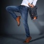 Jeans Men's t Elastic Jeans Business Fashion Straight Regular Stretch Denim Trousers Men Jeans Pants