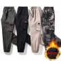 Cargo Pants Men Fleece Elastic Waist Casual Pants New Trousers Multi-Pocket Casual Joggers Sweatpants