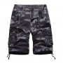 Washed Mid Waist Knee Length Shorts Men Casual Pants Wild Camouflage Cargo Army Safari Style Pockets Solid Color