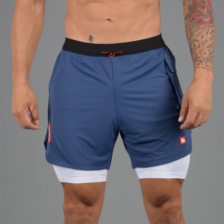 Shorts Men Double Layer Casual Gym Bodybuilding Training Short Pants Male Running Sport Bottoms