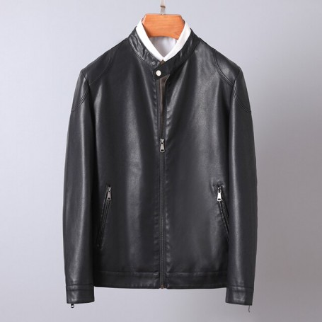 Motorcycle Men Leather Jacket Black Faux Leather Jacket Quanlity Punk Jaquetas Masculinas Estilosas PU Jacket for Men Style