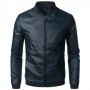 Men Slim Leather Jacket Motorcycle Casual PU Leather Coats Good Quality Male Solid Fit Stand Collar Leather Jackets And Coats 4X