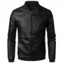 Men Slim Leather Jacket Motorcycle Casual PU Leather Coats Good Quality Male Solid Fit Stand Collar Leather Jackets And Coats 4X