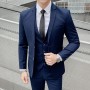 Men Solid  Dress Suits Male Jackets+Pants+Vest Suits Sets Formal Wear Slim Dress Suit Business Casual Fit Suits 5XL