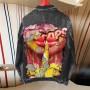 Color personality printing fashion foreign trade denim jacket jacket casual jacket denim jacket wholesale