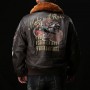 Super Fast Shipping Air Force G1 Pilot Jacket Men Warm Real Removable Fur Collar Genuine Cow Leather Coat vintage Bomber Jacket