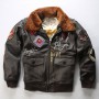 Super Fast Shipping Air Force G1 Pilot Jacket Men Warm Real Removable Fur Collar Genuine Cow Leather Coat vintage Bomber Jacket