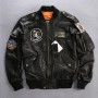 DHL free shipping Brand Genuine Leather Jackets Male Goat Skin Multi- labeling Embroidery Pilot Collar Bomber Motorcycle Jackets