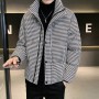 Plaid Down Jacket White Duck Down Men Short Winter Thickening Shiny Jacket Men's Thick Coat Stand Collar Women's Couple Clothes