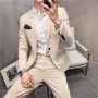 Men Suit Two -piece plaid Suits Men Brand Slim Fit Groom Wedding dress Suit Korean business Blazers S-3XL