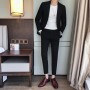 (Jackets+pants) 2022 Brand clothing Men spring High quality business Blazers/Male slim fit cotton leisure groom dress two-piece