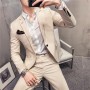 Men Suit Two -piece plaid Suits Men Brand Slim Fit Groom Wedding dress Suit Korean business Blazers S-3XL