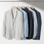 New Arrival Fashion 100% Linen Suit Men Spring Summer Thin Business Casual Wear Trend Single Western Men's Coat size SMLXLXXL
