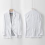 New Arrival Fashion 100% Linen Suit Men Spring Summer Thin Business Casual Wear Trend Single Western Men's Coat size SMLXLXXL