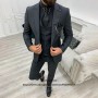 Fashion Suit For Men Slim Fit 3 Piece Jacket Vest Pants Set Formal Groom Wedding Peaked Lapel Tuxedo Male Office Business Blazer