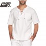 2022 Summer New Men's Short-Sleeved T-shirt Cotton and Linen Led Casual Men's T-shirt Shirt Male  Breathable S-3XL