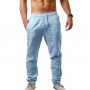 Men's Cotton Linen Pants Male New Breathable Solid Color Linen Trousers Fitness Streetwear S-3XL