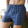 Boxer Shorts Plaid Wide Leg Cotton Home Wear Breathable Underwear 3pcs