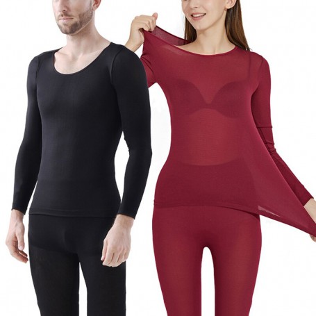 Thermal Underwear Set Tops + Trousers  Soft Slim Elastic Thermal Underwear