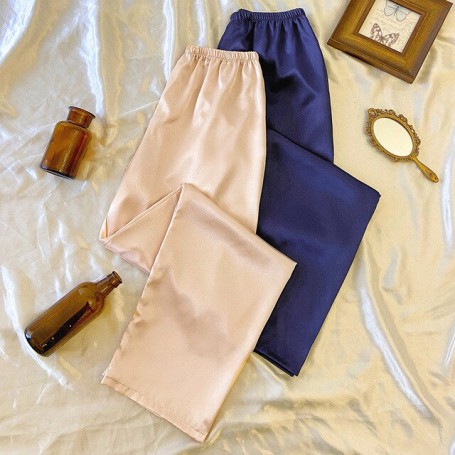 Pajama Pants Thin Loose Trouser Home Clothes Women 2pcs