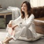 Sleepwear Couple Silk Satin Solid Color Pajama Sets Long Button-Down Pijama Plus Size Home Clothes Pyjamas Women Men Loungewear