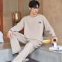Korean Fashion Cotton Mens Pijamas Set 2 Pieces Set Sleepwear Man Nightwear Casual Home Suit Pjs Guy Loungewear hombres