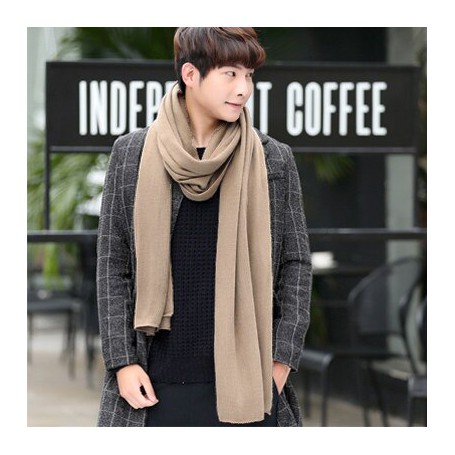 2022 New Arrived Brand Men Scarf Knit Spring Winter Scarves Long Size Male Warmer Women's Solid Color Wool Bufanda