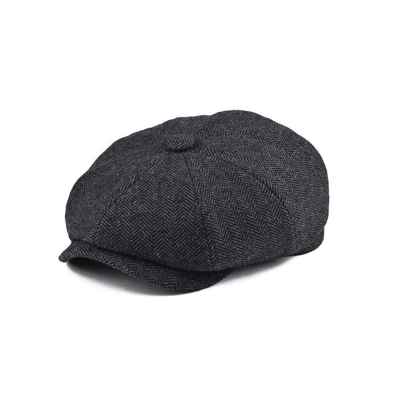 BOTVELA Men's 8 Piece Wool Blend Newsboy Flat Cap Gatsby Retro Hat