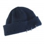 Autumn and Winter Hole Knitted Landlord Men and Women Retro Cold Hat Street Hip-Hop Ring Curled Melon Fur Wool Cap