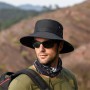 Men Bucket Hats Outdoor Sun Hat Women Summer Hiking Hat Big Brim Breathable Hat Anti UV Sunscreen Male Fisherman Hat Cap Black