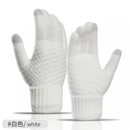 Winter Touch Screen Gloves for Men Women Full Finger Imitation Wool Warm Elastic Knitted Mittens Thick Crochet Mittens