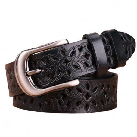 New Genuine Women's Belts Hollow Pattern Fashion Jeans Classic Retro Simple Woman Female Belt Vintage Pin Buckle Strap Jeans