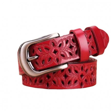 New Genuine Women's Belts Hollow Pattern Fashion Jeans Classic Retro Simple Woman Female Belt Vintage Pin Buckle Strap Jeans
